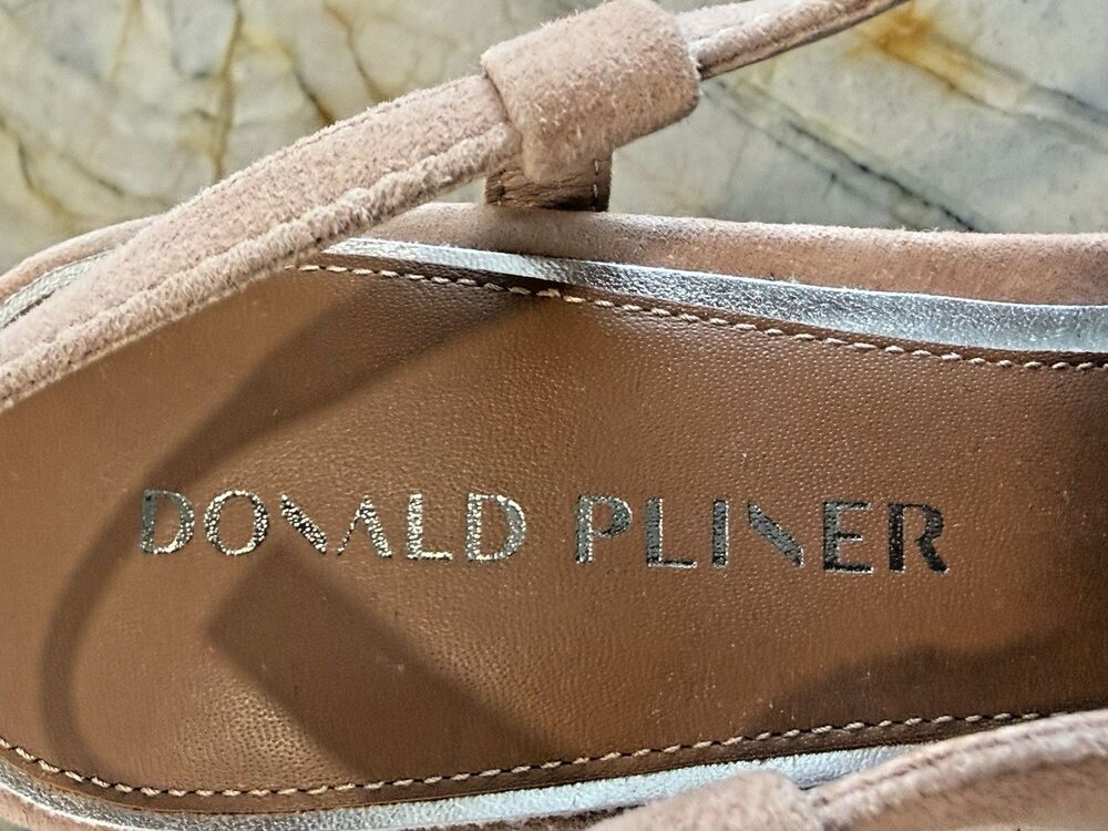 Donald Pliner Rosette Suede Slingback Heel Memory Foam Leather Insole Size 9.5 M - Picture 13 of 13